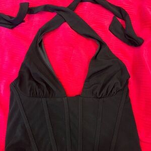 Zara Black Halter Crop Top